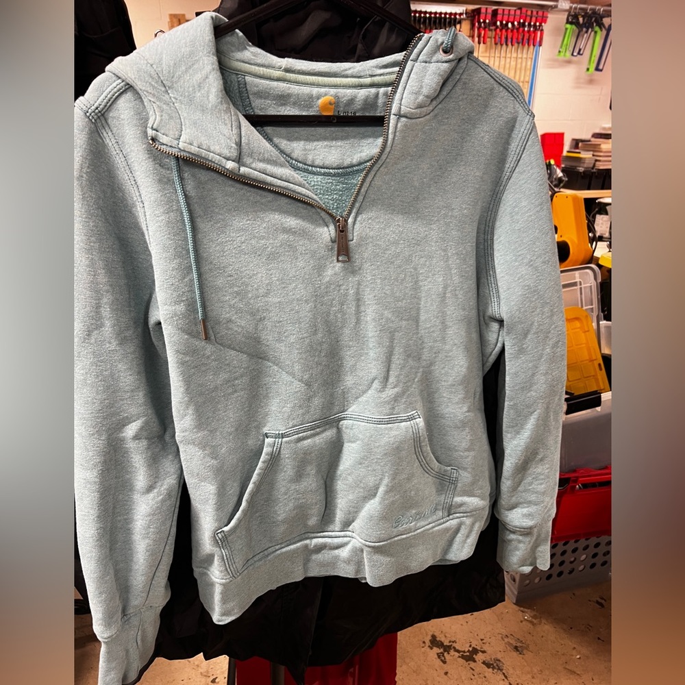 Carhartt light blue quarter zip sweatshirt